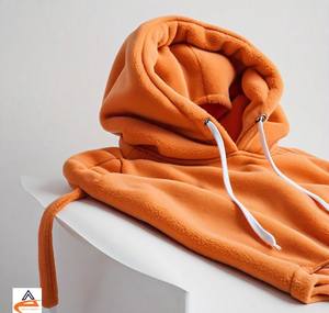 Sweat à capuche surdimensionné unisexe Heavy 350 GSM Fleece Windproof and Breathable Soft and Comfortable Winter Solid Pattern Hooded - Product Image 3