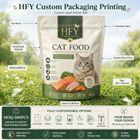 Pochette Doypack refermable avec fenêtre, personnalisable, recyclable, pour emballage d'aliments pour chiens et chats, impression numérique en usine, faible MOQ 100 pièces
