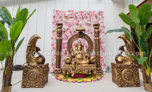 รูปปั้นพระพิฆเนศแบบดั้งเดิมของตกแต่งทางเข้ารูปแบบโบราณของงานแต่งงานรูปปั้นพระพิฆเนศทำมือไฟเบอร์ทำด้วยมือสำหรับบ้าน/กิจกรรม - Product Image 5