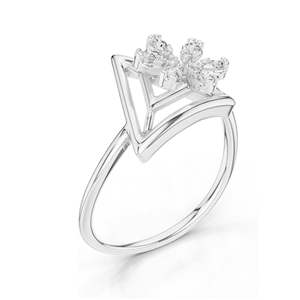 Bague Flocon de Neige en Diamant Cultivé en Laboratoire 0,146 CT pour Femme, Clarté VVS-VS EF, Or 18KT, 14KT, 10KT et Argent 925, Rose, Jaune - Product Image 4