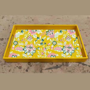 Tema de flores Diseño de madera Bandeja para servir Fiesta Boda y decoración del hogar Comida Sirviendo bebida Bandeja de diseño para servir - Product Image 5