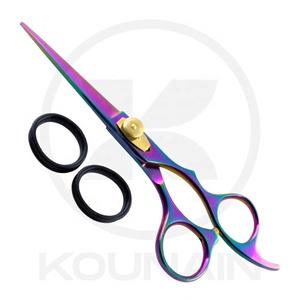 Tijeras de Barbero Profesionales Japonesas de Acero Inoxidable 420 para Diestros, No Plegables, con Punta Recta y Mango Mediano para Cortar el Cabello - Product Image 6