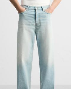 Custom High Quality Custom <b>Men's</b> <b>Baggy</b> Jeans Solid Pattern Vintage Style Trousers with Drawstring Closure <b>Mens</b> Denim Pants - Product Image 1