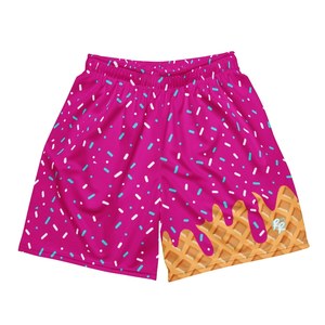 Custom Teen Mesh Green Ice Cream Shorts Drip Swim Trunks Pantalones cortos personalizados con forro de malla - Product Image 1