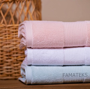 Súper absorbente sensación de lujo suave 100 algodón peinado turco personalizado Dobby borde toallas de baño respetuoso con el medio ambiente textiles para el hogar - Product Image 1