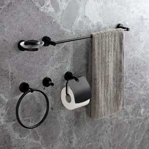 Ensemble de 5 accessoires de salle de bain muraux noir mat - Product Image 2