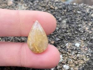 Poire Cut Forme 100% Naturel Doré Rutile Quartz Lisse Calibré Lâche Véritable Cabochon Pierre Précieuse Meilleur Pour Pendentifs En Vrac OEM - Product Image 2