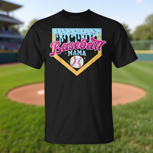 T-shirt Baseball Mama Home Plate Ice Cream Drip per la mamma - Categoria Prodotti Promozionali - Product Image 3
