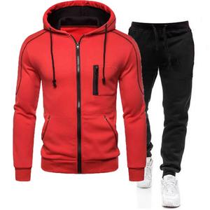 Men's Autumn Winter Casual Sportswear Jogger <b>Running</b> Suit 2-Piece Zipper <b>Hoodie</b> and Pants Fitness Sweatshirt Plus Size - Product Image 4