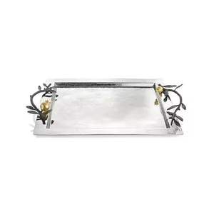 Plateau de service en cuivre design marteau élégant fait à la main outil de cuisine en métal décoratif pour thé café restauration rapide cadeau d'affaires de mariage - Product Image 3