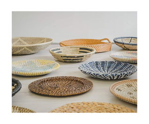 Decorating Wall Hanging Seagrass Plate Set <b>Decor</b> <b>Rattan</b> Corn Husk Placemat Home Decoration Made in Vietnam - Product Image 1
