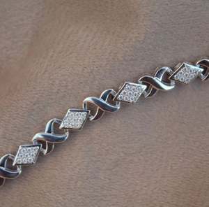 7.5 pouces 925 Sterling Silver Moissanite Bracelets Unique Incolore Bijoux Pour Femmes Style Vintage - Product Image 4