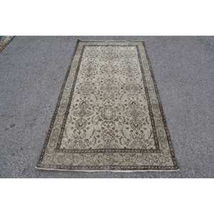 พรมตุรกี3.8x6.9ฟุตวินเทจคลาสสิกสีเบจสีน้ำตาลการเย็บปะติดปะต่อกันดีไซน์โพลีเอสเตอร์พรมปูพื้นขนาดใหญ่เป็นรูปสี่เหลี่ยมผืนผ้า - Product Image 1