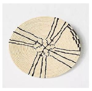 <b>KITCHEN</b> <b>ACCESSORIES</b> Rattan Placemat coaster Round Charger Plates Flower Shape <b>White</b> Brown Wedding Decoration Supplies - Product Image 1