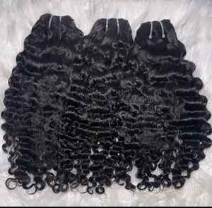 Paquete grueso de Malasia India brasileña 100% extensión de cabello humano virgen sin procesar paquetes de cabello ondulado de cuerpo negro Natural - Product Image 2
