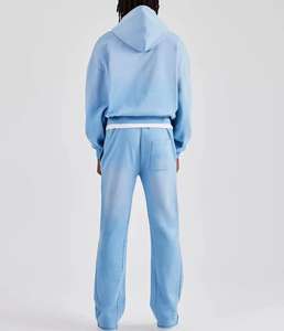 Chándal Informal para Hombre, Estilo Lavado Ácido, al Mejor Precio al por Mayor / Chándal de Color Sólido a la Moda, Estilo Desteñido por el Sol - Product Image 5