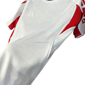 Fabrication de vêtements de qualité, fabricant de maillots de football personnalisés pour hommes, impression par transfert thermique, 100% polyester, rayé, col rond, manches courtes, 100g - Product Image 4