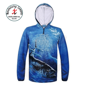 Camiseta con Capucha de Pesca Unisex de Talla Grande, Personalizada, Profesional, Sublimada, Transpirable, Anti-UV, de Secado Rápido, 100% Poliéster - Product Image 4
