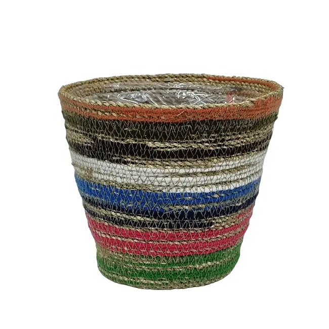 Seagrass Planter Basket Flower Pots Cover Plant Baskets Indoor Hand Woven Plant Basket Storage By Dai Loc