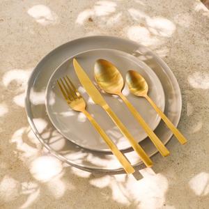 Juego de cubiertos de metal de diseño de lujo con mango real acabado en oro para el hogar y hoteles juegos de cubiertos de mesa - Product Image 6