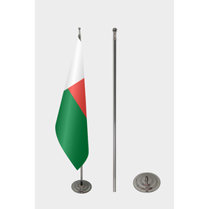 Drapeau d'intérieur officiel de Madagascar avec impression numérique, mât en aluminium ou en fibre de verre, design personnalisable - Product Image 2