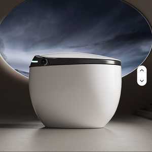 Bidet mural électrique intelligent en céramique moderne et coloré, WC noir avec capteur de chasse d'eau, désodorisation automatique, séchage à l'air chaud, siphon en S - Product Image 3