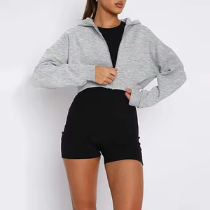Sudadera Corta de Invierno Personalizada, Transpirable, 100% Algodón, Estilo Urbano, Ecológica, para Mujer, con Colores Personalizados en la Parte Delantera - Product Image 2