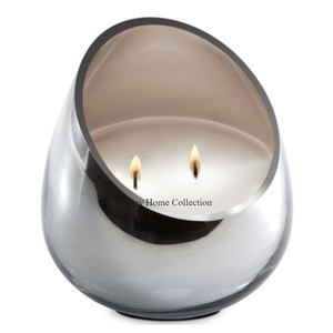 Support de lampe à thé de table décoratif attrayant et récipient de cire de bougie forme ronde support en verre de couleur or de forme cylindrique - Product Image 4