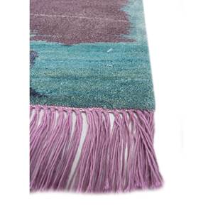Tapis en laine et soie de bambou noué à la main Freedom Manchaha rose et violet, motif original, taille 9x12, pour la décoration de la maison et des couloirs - Les-8148 - Product Image 4