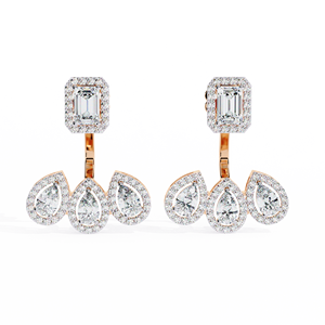 Boucles d'oreilles de fiançailles de mariage en diamant cultivé en laboratoire or jaune/rose/blanc taille brillante IGI certifié élégant luxe vente en gros - Product Image 5