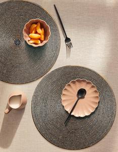 Most Trending Luxury Hand Embroidered Eco-Friendly Customizable Beaded Coaster Dinnerware <b>Placemats</b> High Quality Solid Pattern - Product Image 4