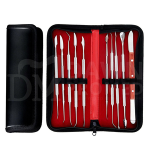 Outil de sculpture à la cire en acier inoxydable allemand, ensemble de 10 pièces avec boîtier en cuir-Kit d'instruments de sculpture dentaire chirurgicale - Product Image 4
