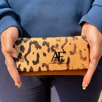 Dompet bulu kulit sapi asli untuk kulit, dompet bulu lipat dua, dompet genggam bulu jepret, dompet bulu kulit sapi asli lucu unik