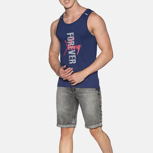 <b>Sleeveless</b> Customized Logo Printed Design Men Tank <b>Top</b> Durable Material Quick Dry Gym Wear Vest For Male - Product Image 4