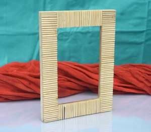Trendy Decorative Item Natural Cream Colored <b>Stick</b> Inlay <b>Photo</b> Frame With Distinctive Textured Surface For Bedroom Or Office - Product Image 3