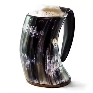 Vente en gros de chopes à bière naturelles de qualité supérieure finies à la main Viking meilleure décoration de Noël par l'artisanat en croissant - Product Image 3