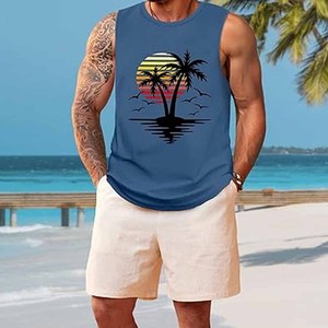 Tank Tops <b>Men's</b> Solid Color O-neck Sleeveless T-<b>shirt</b> Skinny Gym Streetwear Casual Vests <b>Party</b> Clothing made by Dress Sports - Product Image 3