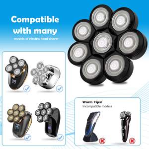 Tête de rechange pour rasoir électrique 8 têtes pour hommes, étanche IPX7, pour rasage de la tête, avec interface en allemand, pour tondeuse à barbe et cheveux - Product Image 5
