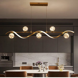 Lustre moderne en or avec plusieurs lumières de boule claires, parfait pour un décor contemporain. Disponible aux prix de gros. - Product Image 5