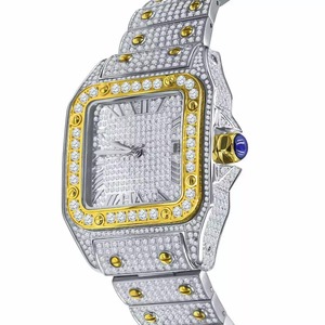 นาฬิกาเพชรหรูหราทันสมัย ประดับเพชรเต็มหน้าปัด พร้อมหน้าปัดสีทอง เหมาะสำหรับใส่ทำงานและกิจกรรมกลางคืน มีจำหน่ายในราคาส่งออก - Product Image 4