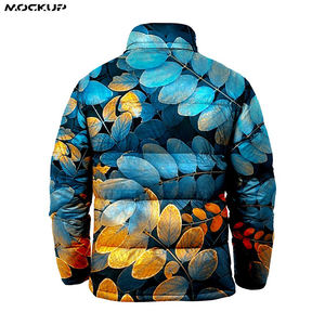 Venta al por mayor personalizado impreso fino Puffer chaqueta nueva sublimada burbuja chaqueta para hombres y mujeres con soporte de cuello de diseño de moda - Product Image 4