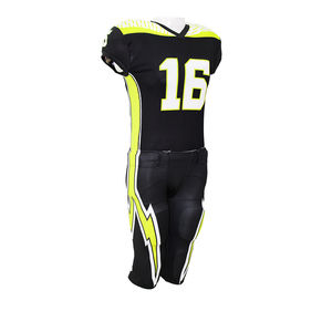 Conjunto de Uniforme de Fútbol Americano Color Negro, 100% Poliéster, Uniforme de Fútbol Americano con Número de Equipo, Servicio OEM - Product Image 1
