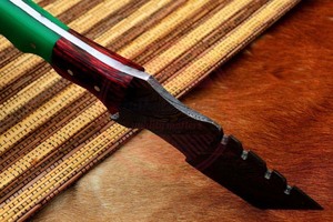 Couteaux de chasse faits à la main en Damas, couteau de traqueur avec étui en cuir, couteaux de traqueur pour le camping en plein air - Product Image 3