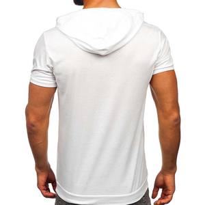 Camiseta con Capucha para Hombre, Cuello Redondo, Ajustada, Clásica, Informal, de Manga Corta, con Cordón Ajustable - Product Image 3