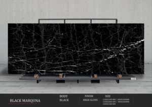 Interiores Oscuros Ultra Modernos Realzados con Baldosas de Porcelana Negra de Alto Brillo de 1200x3200 mm - Product Image 3