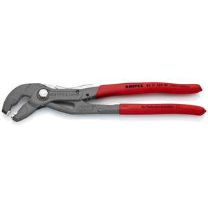 Alicates para Abrazaderas de Manguera Knipex, Color Gris Atramentizado, con Mangos de Plástico Antideslizantes y Retenedor - Product Image 1