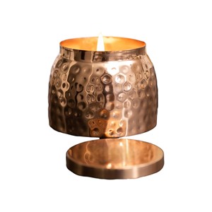 Pot de bougie en cuivre martelé de luxe pour la décoration d'éclairage de table à la maison - Product Image 6