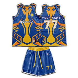 Kit de basket-ball d'équipe personnalisé short en jersey de maille respirant T-shirt de basket-ball imprimé par sublimation uniformes de vêtements de sport 100% - Product Image 5