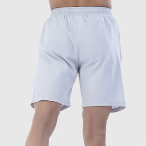 Short de basket-ball de sport rétro personnalisé pour hommes maille d'été sublimée par rayures avec logo avant 100% polyester et poches - Product Image 3