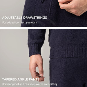 Ensemble de survêtement deux pièces en molleton 100 % coton personnalisé pour homme – Respirant, épais, grande taille, séchage rapide - Product Image 4